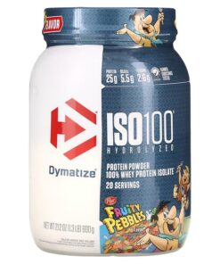 Dymatize, ISO 100 Hydrolyzed, 100% Whey Protein Isolate, Fruity Pebbles, 1.3 lbs (600 g)