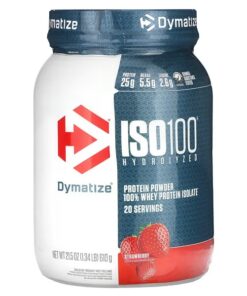 Dymatize, ISO100 Hydrolyzed, 100% Whey Protein Isolate, Strawberry, 1.34 lb (610 g)