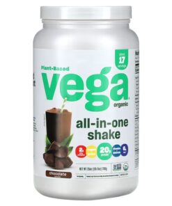 Vega, Plant-Based, Organic All-In-One Shake, Chocolate, 1 lbs (708 g)