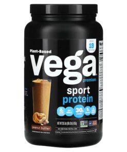 Vega, Sport, Plant Based Premium Protein Powder, Peanut Butter, 1 lb 12 oz (815 g)
