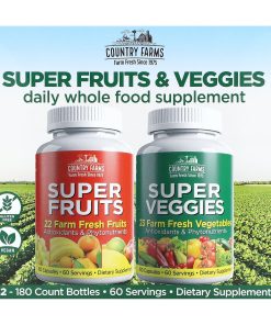 Country Farms, Super Fruits & Veggies , 2 Pack, 180 Capsules Each