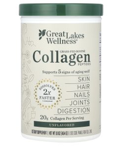 Great Lakes Wellness, Grass-Fed Bovine Collagen Peptides, Unflavored, 16 oz (454 g)