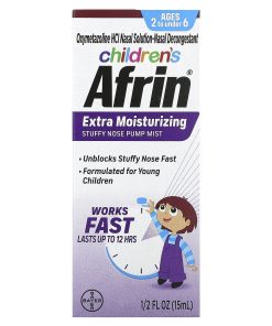 Afrin, Children's,  Extra Moisturizing Stuffy Nose Pump Mist, Ages 2 to Under 6, 1/2 fl oz (15 ml)