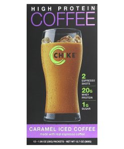 Chike Nutrition, High Protein Iced Coffee,  Caramel, 12 Packets, 1.06 oz (30 g) Each