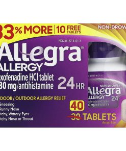 Allegra, Allergy 24 HR, Non-Drowsy, 180 mg , 40 Tablets