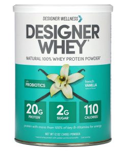 Designer Wellness, Designer Whey, Natural 100% Whey Protein Powder, French Vanilla, 12 oz (340 g)