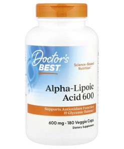 Doctor&#039;s Best, Alpha-Lipoic Acid 600, 600 mg, 180 Veggie Caps