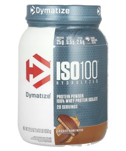 Dymatize, ISO100® Hydrolyzed, 100% Whey Protein Isolate, Chocolate Peanut Butter, 1.43 lb (650 g)