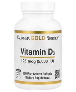 California Gold Nutrition, Vitamin D3, 125 mcg (5,000 IU), 360 Fish Gelatin Softgels