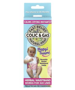 Happi Tummi, Fast Relief Colic & Gas, Natural Wrap, Infants to 36 Months, Pink, 1 Wrap & 1 Herbal Pouch