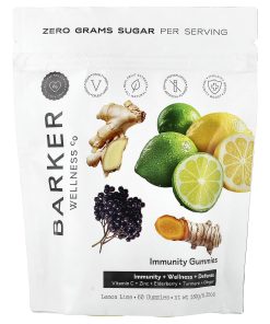 Barker Wellness Co, Immunity Gummies, Lemon Lime, 60 Gummies