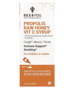 Bee & You, Propolis Raw Honey Vit C Syrup, 5 fl oz (150 ml)