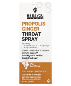 Bee & You, Propolis Ginger Throat Spray, 1 fl oz (30 ml)