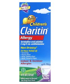Claritin, Children's, Allergy, Ages 2 Years+, Grape, 5 mg, 4 fl oz (120 ml)