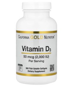 California Gold Nutrition, Vitamin D3, 50 mcg (2,000 IU), 360 Fish Gelatin Softgels