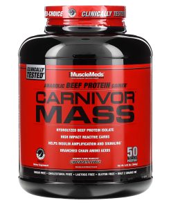 MuscleMeds, Carnivor Mass, Anabolic Beef Protein Gainer, Chocolate Fudge, 5.83 lbs (2,646 g)