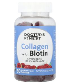 Doctor&#039;s Finest, Collagen With Biotin Gummies, Raspberry, 90 Gummies