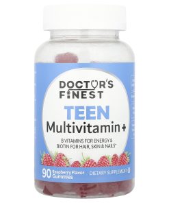 Doctor's Finest, Teen Multivitamin+ Gummies, Raspberry, 90 Gummies