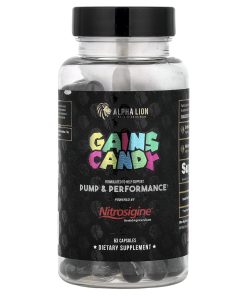 ALPHA LION, Gains Candy, Nitrosigine®, 63 Capsules (500 mg per Capsule)