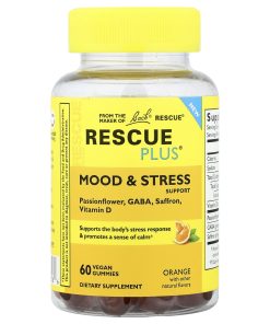 Bach, Rescue Plus® Gummies, Mood & Stress Support, Orange, 60 Vegan Gummies