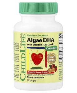 ChildLife Essentials, Algae DHA with Vitamin A & Lutein, Natural Berry, 60 Softgels