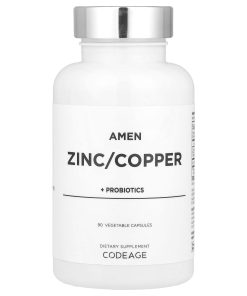 Codeage, Amen, Zinc/Copper + Probiotics, 90 Vegetable Capsules