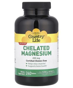 Country Life, Chelated Magnesium, 250 mg, 240 Tablets