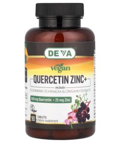 Deva, Vegan Quercetin Zinc+, 90 Tablets