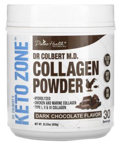 Divine Health, Dr. Colbert's Keto Zone, Collagen Powder, Dark Chocolate, 22.22 oz (630 g)