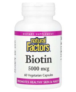 Natural Factors, Biotin, 5,000 mcg, 60 Vegetarian Capsules