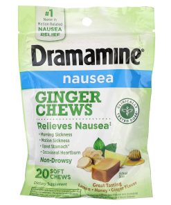 Dramamine, Nausea, Ginger Chews, Lemon, Honey, Ginger , 20 Soft Chews