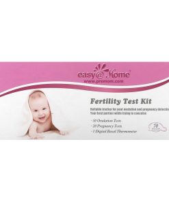 Easy@Home, Fertility Test Kit, 50 Ovulation Tests, 20 Pregnancy Tests, 1 Basal Thermometer, 141 Piece Kit