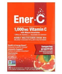 Ener-C, Vitamin C, Bubbly Multivitamin Drink Mix, Tangerine Grapefruit, 1,000 mg, 30 Packets
