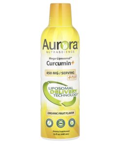 Aurora Nutrascience, Mega-Liposomal™ Curcumin+, Organic Fruit, 450 mg, 16 fl oz (480 ml)