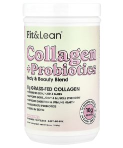Fit & Lean, Collagen + Probiotics, Unflavored, 12.64 oz (358.2 g)