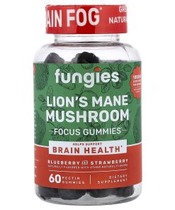 Fungies, Lion's Mane Mushroom Gummies, Blueberry and Strawberry, 60 Pectin Gummies