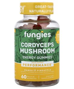 Fungies, Cordyceps Mushroom Energy Gummies, Mango and Pineapple, 60 Pectin Gummies