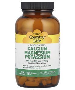 Country Life, Target-Mins®, Calcium Magnesium Potassium, 180 Tablets