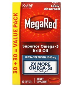 Schiff, MegaRed, Superior Omega-3 Krill Oil, Ultra Strength, 1,000 mg, 60 Softgels