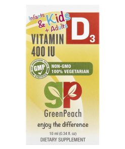 GreenPeach, Infants & Kids + Adults, Vitamin D3, 400 IU, 0.34 fl oz (10 ml)