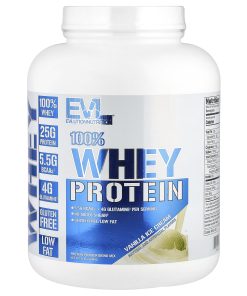 EVLution Nutrition, 100% Whey Protein, Vanilla Ice Cream, 5 lb (2,268 kg)