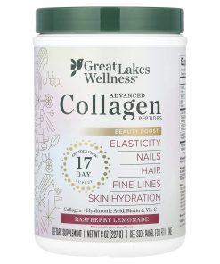 Great Lakes Wellness, Advanced Collagen Peptides, Raspberry Lemonade, 8 oz (227 g)