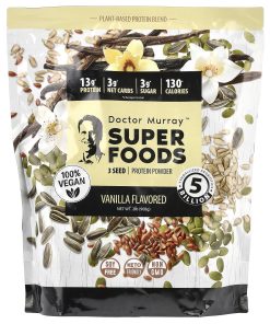 Dr. Murray's, Super Foods, 3 Seed Protein Powder, Pumpkin + Flax + Sunflower, Vanilla, 2 lb (908 g)