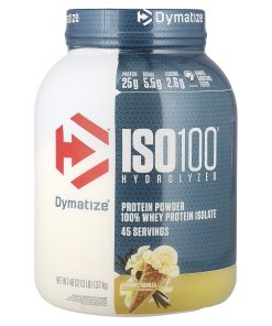 Dymatize, ISO100® Hydrolyzed, 100% Whey Protein Isolate, Gourmet Vanilla, 3 lb (1.37 kg)