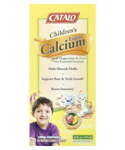 CATALO, Children's Liquid Calcium with Magnesium & Zinc, Peach and Mango, 16 fl oz (474 ml)
