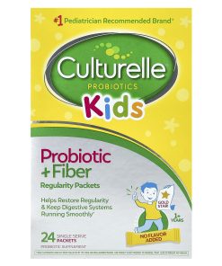 Culturelle, Kids, Probiotic + Fiber, Regularity, 1+ Years, 24 Single Serve Packets, 0.17 oz (4.8 g) Each