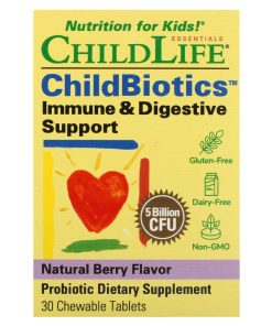 ChildLife Essentials, ChildBiotics, Immune & Digestive Support, Natural Berry, 5 Billion CFU, 30 Chewable Tablets