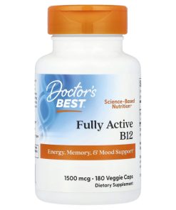 Doctor&#039;s Best, Fully Active B12, 1,500 mcg, 180 Veggie Caps
