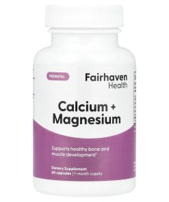 Fairhaven Health, Prenatal, Calcium + Magnesium, 60 Capsules