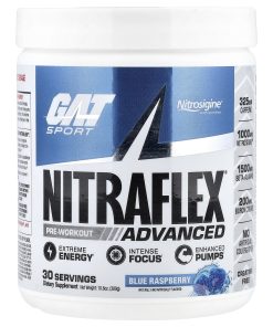 GAT, Sport, NITRAFLEX® Advanced, Pre-Workout, Blue Raspberry, 10.6 oz (300 g)